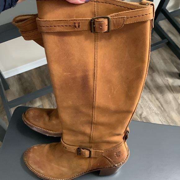 Frye Tan Heeled Boots - Picture 4 of 12